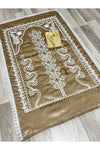 AYHANHOME Cappuccino Velvet Prayer Rug 3-Piece Bridal Set 2