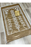 AYHANHOME Cappuccino Velvet Prayer Rug 3-Piece Bridal Set 4