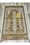 AYHANHOME Cappuccino Velvet Prayer Rug 3-Piece Bridal Set 5