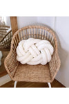 ÖrgüYastik Decorative Knitted Knot Ecru Pillow 1