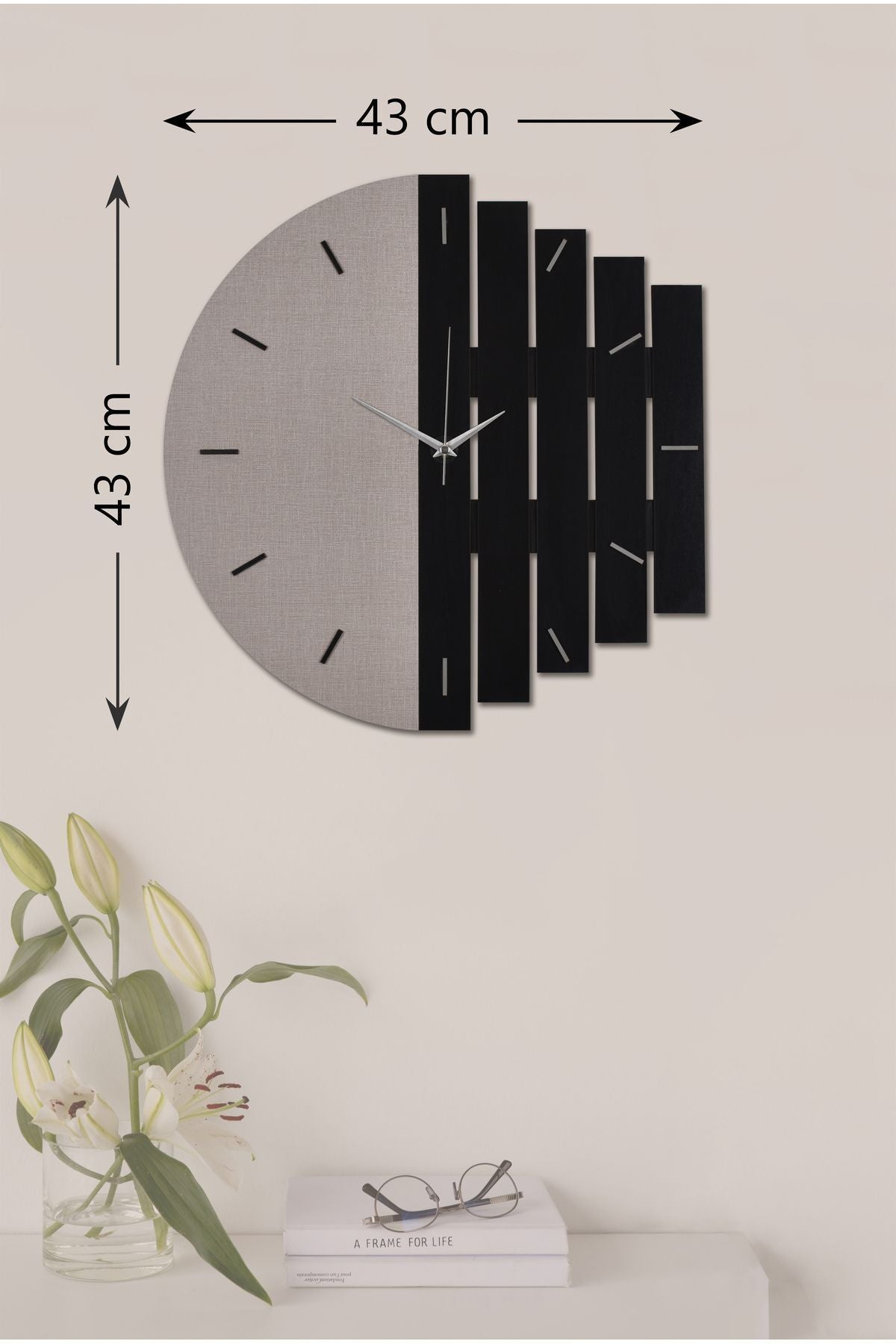 İnfigo Concept Decorative Wooden Black Vizon Wall Clock 43 Cm - Rhythm 2