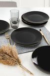 Keramika Keramik Black Gold Line Serving Plate 26 Cm Set of 6 1