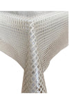 Aksu Mefruşat Transparent Coated Woven Wicker Patterned PVC Tablecloth Cream 2