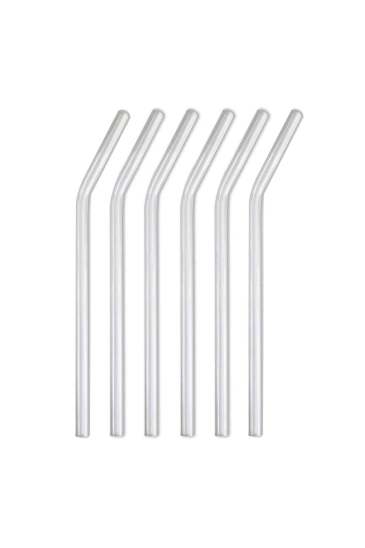 EARABUL 6 Pcs Transparent Glass Straw - Curved Glass Straw 1