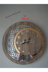 Lazerlimazerliişler Wooden and Mirrored Allah-Muhammad Motif Wall Clock 50 cm 1