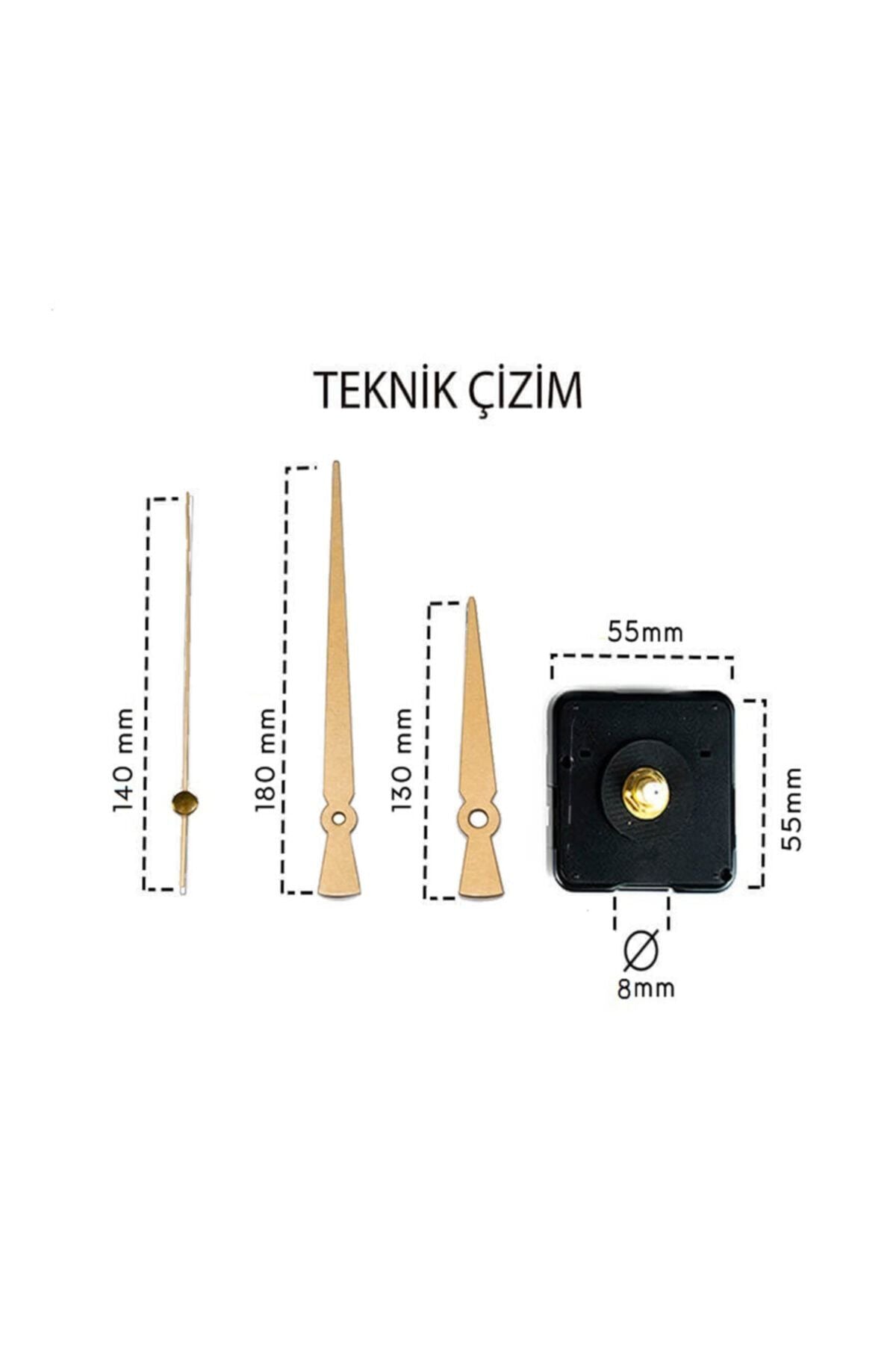 GIZEM SHOP Clock Mechanism 1st Class Silent Hanging Compatible with 3D Clocks Gold 2