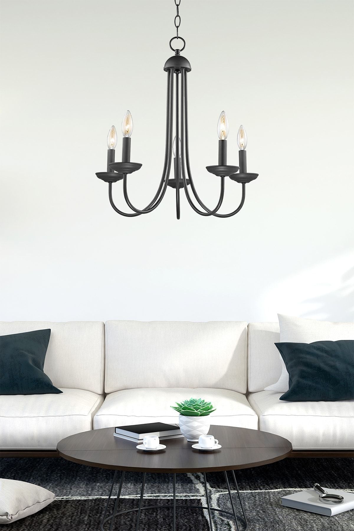 Apliqa Ferd 5 Black Modern Youth Room Kitchen Retro Living Room Chandelier 1