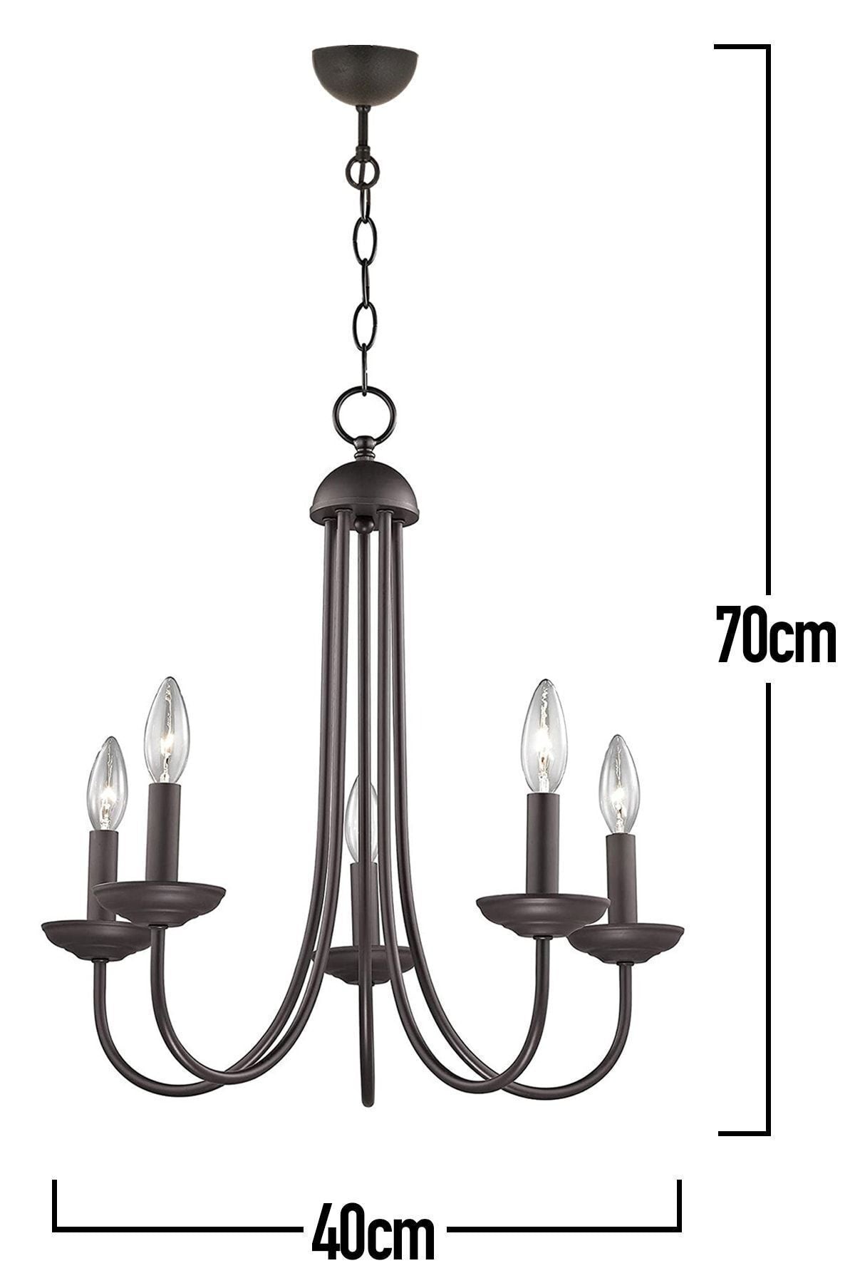 Apliqa Ferd 5 Black Modern Youth Room Kitchen Retro Living Room Chandelier 3