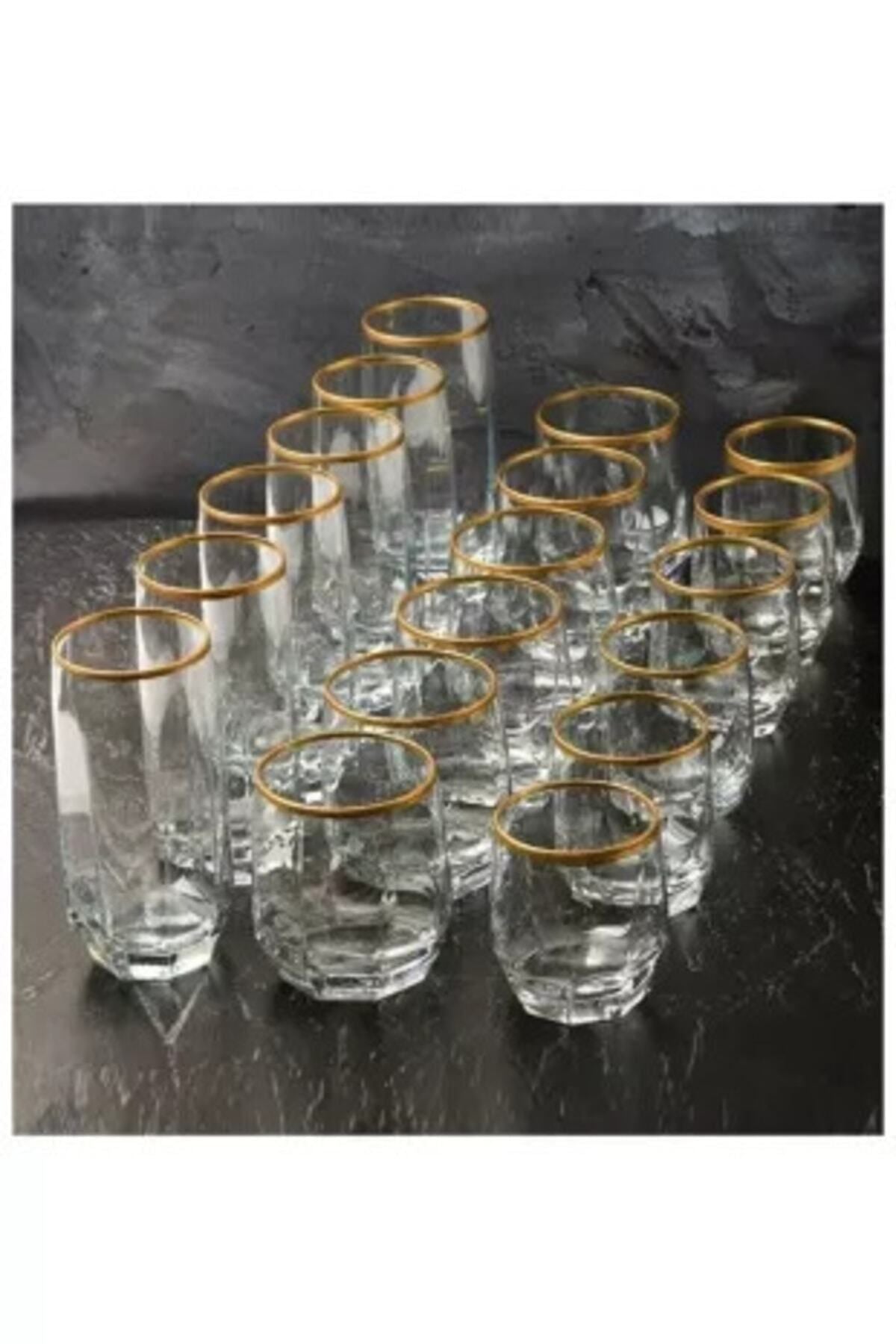 Lav Yaldızlı Diamond Glass Set 18 Pcs 4