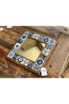 Oscar Stone Decor Masif (Wooden) Framed Mosaic Stone Mirror 33 Cm X 33 Cm Console Top Balcony Evil Eye 5