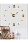 HYL 3D Latin Numeral Wall Clock Large Size Gold Numeral Height 10 cm 1