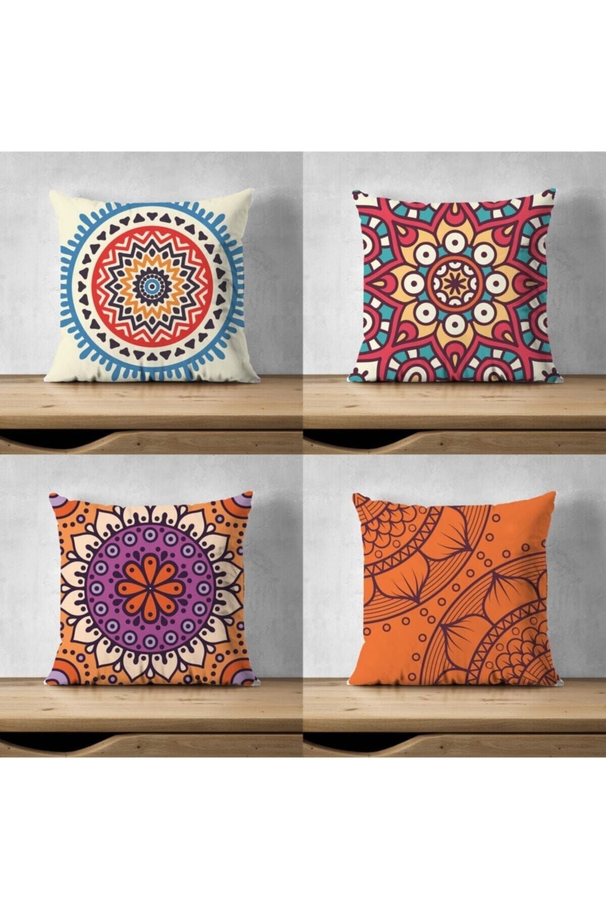 LadiesHome Special Design Double-Sided Digital Printed Set of 4 Decorative Pillow Covers 2