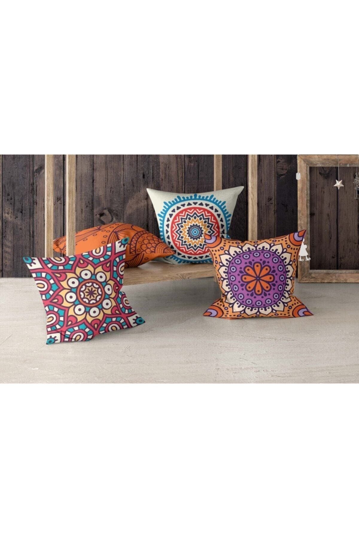 LadiesHome Special Design Double-Sided Digital Printed Set of 4 Decorative Pillow Covers 3