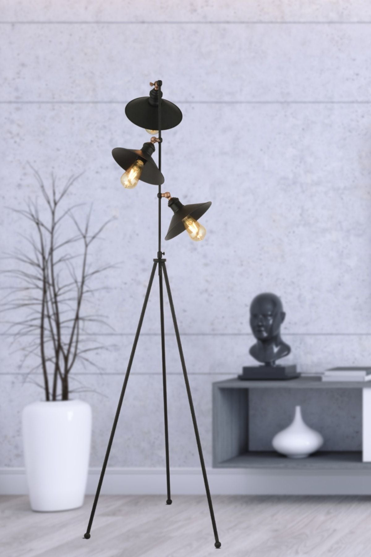 Apliqa Violet 3 Lamp Black Modern Design Retro 3 Legged Table Lamp Metal Floor Lamp 1