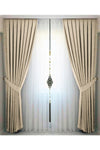 İ.D İpek Dokuma Beige Pleated Velvety Drape High Quality Single Panel 1