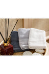 English Home Simple Ribbed 3-Piece Towel Set 30x30 Cm Ecru-Light Gray-Anthracite 2