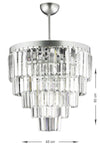 Avizemoda Linsa 45 Cm Crystal Glass Luxury Chandelier - (Silver Gilding) 1