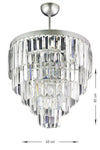 Avizemoda Linsa 45 Cm Crystal Glass Luxury Chandelier - (Silver Gilding) 2