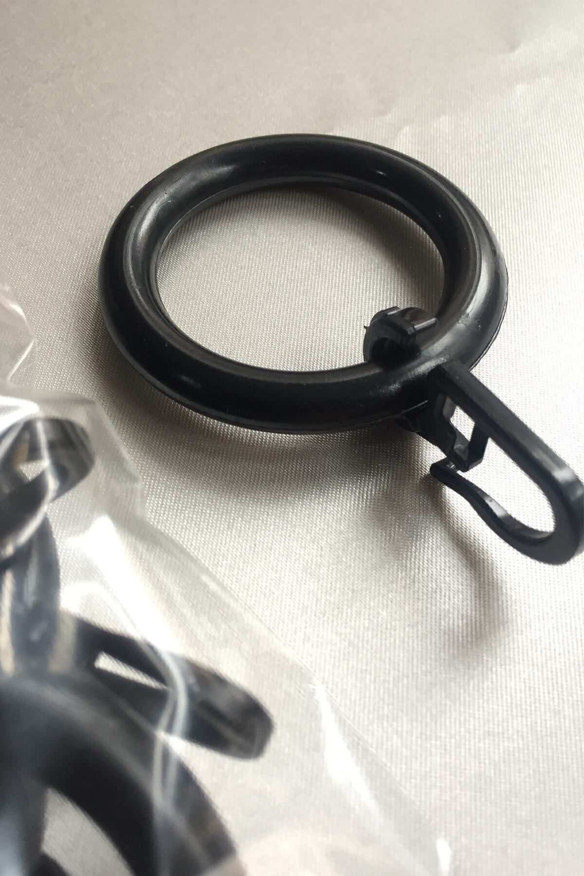 Konur Store Rustik Curtain Ring And Clip Black Color - 10 Pieces 2