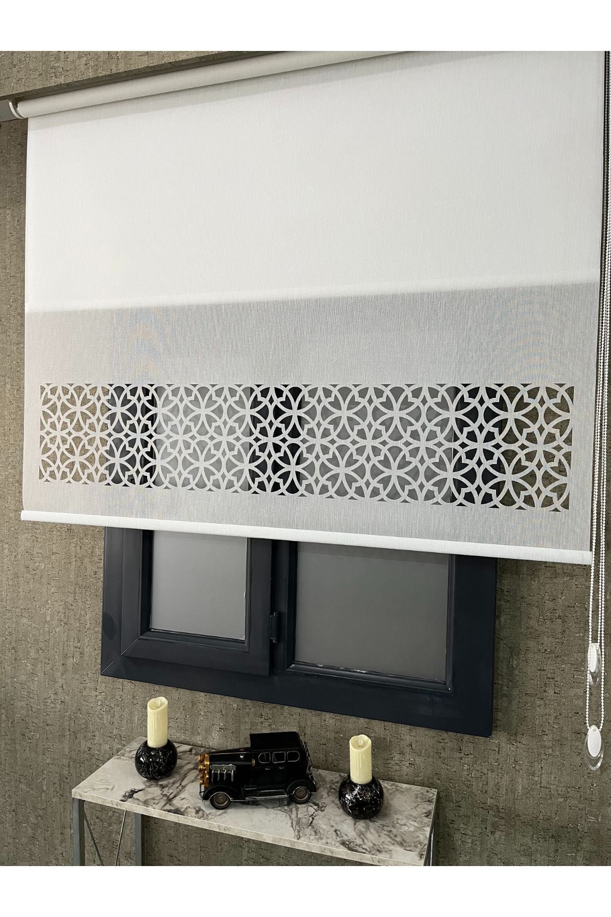 VOLPER MECHANICAL Volper Vp1020 Double Mechanism Laser Cut Tulle And Roller Blind White 2