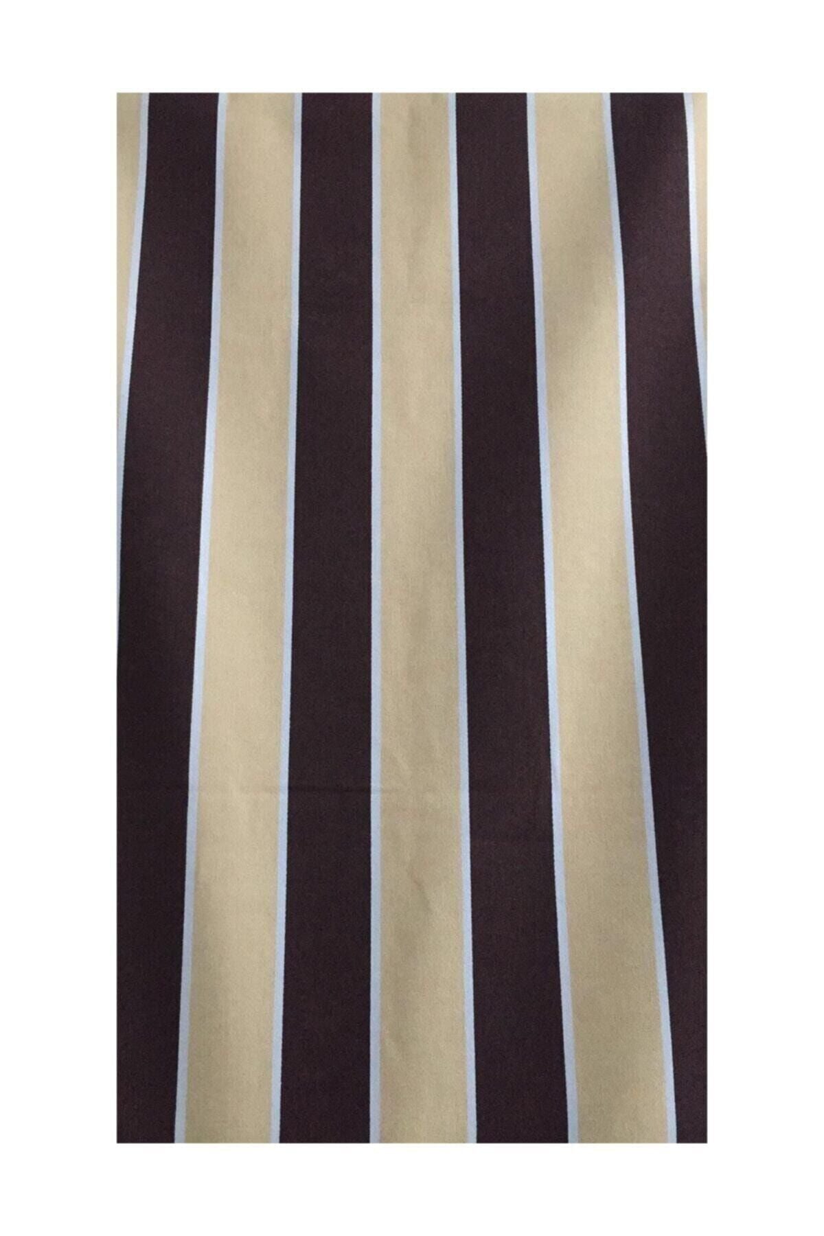 Perhal Perde Ve Halı Brown Cream Striped Balcony Curtain, Balcony Awning Canvas, Balcony Sunshade 3