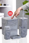 Okyanus Home Square Marble Patterned 5-Piece Bathroom Set 1