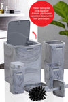 Okyanus Home Square Marble Patterned 5-Piece Bathroom Set 3