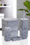 Okyanus Home Square Marble Patterned 5-Piece Bathroom Set 4