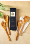 Demy Craft Olive Wood 30 cm 4-Piece Wooden Kitchen Set, Spoon, Fork, Spatula Handmade 1