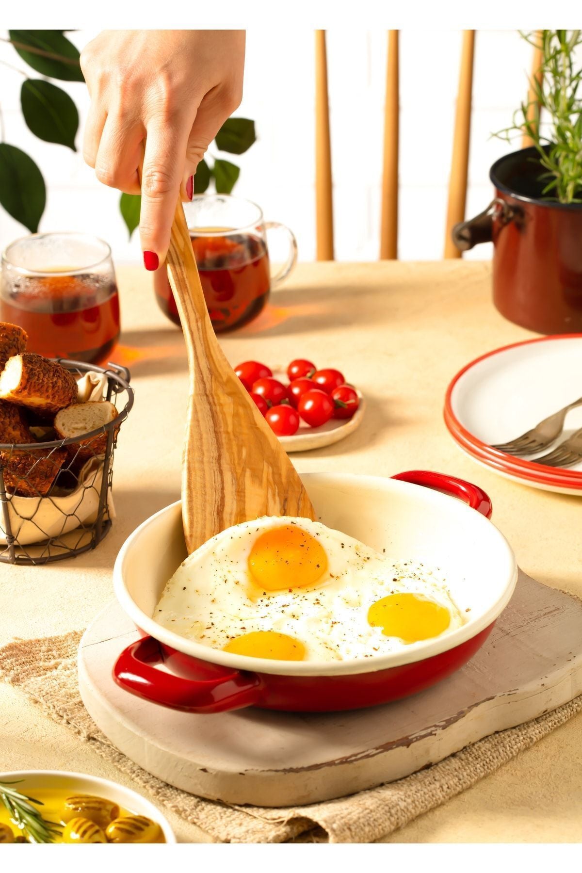 Demy Craft Olive Wood Kitchen Set, 5-Piece Boxed Wooden Spoon, Fork, Spatula Handmade 4