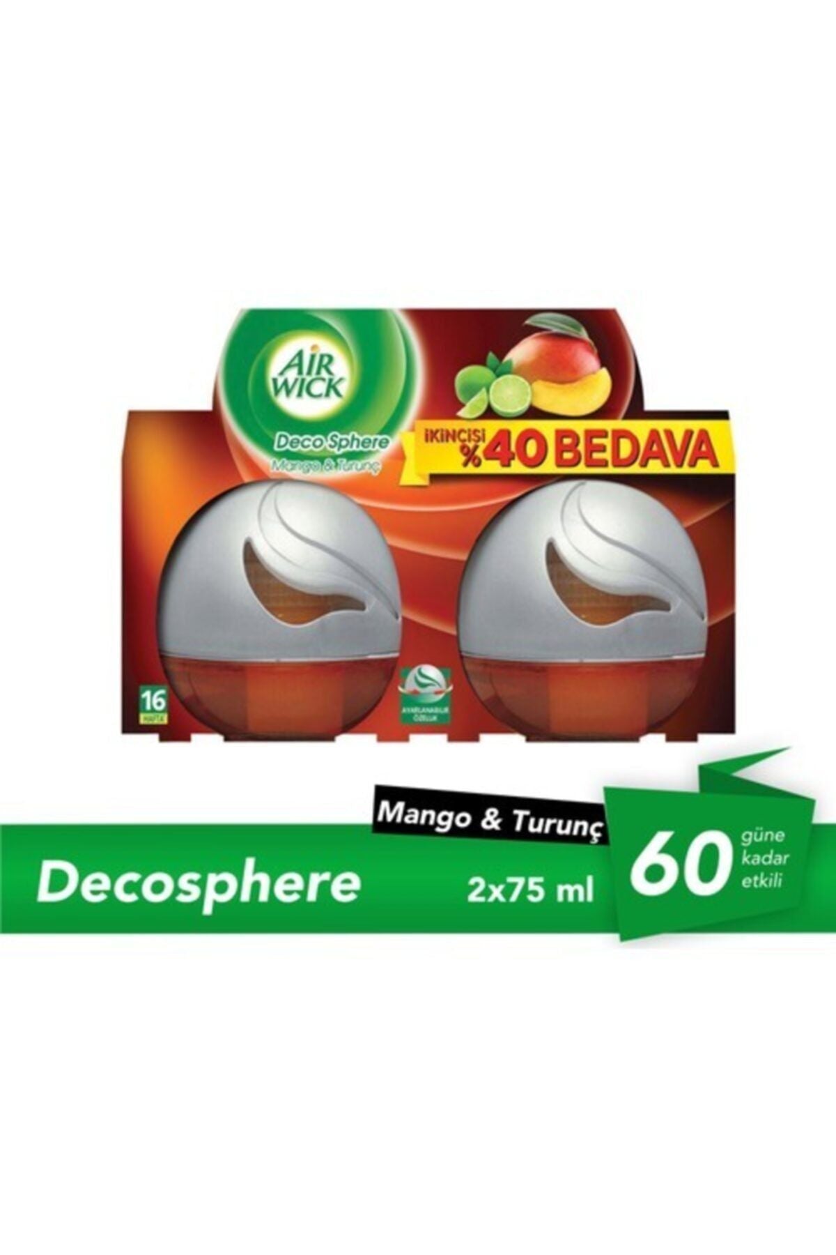 Air Wick Room Fragrance Decosphere Mango 2-Pack 75 ml 1