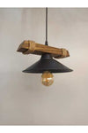 AVIZEM GUZEL Nova Wooden Rustic Modern Single Pendant Chandelier with Rope 2