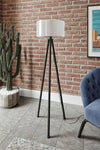 Messer Bristol Round Cream Head Black Leg Tripod Lamp 2