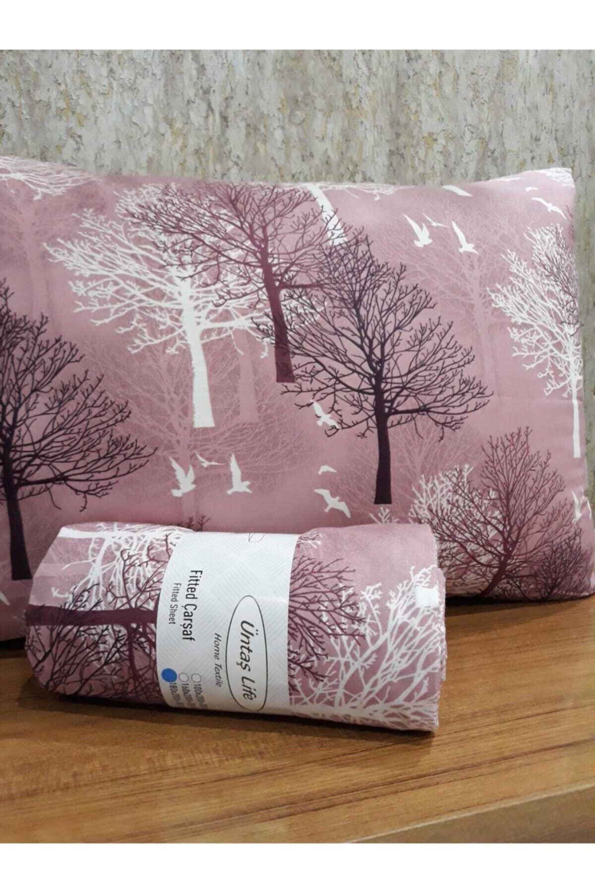 Üntaş Pembe Life Battal Double Fitted Sheet Set Ecpembeağaç 1