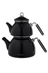 Neva Nv10020 Black Enamel Non-Burning Handle Large Teapot Set 3