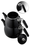 Neva Nv10020 Black Enamel Non-Burning Handle Large Teapot Set 4