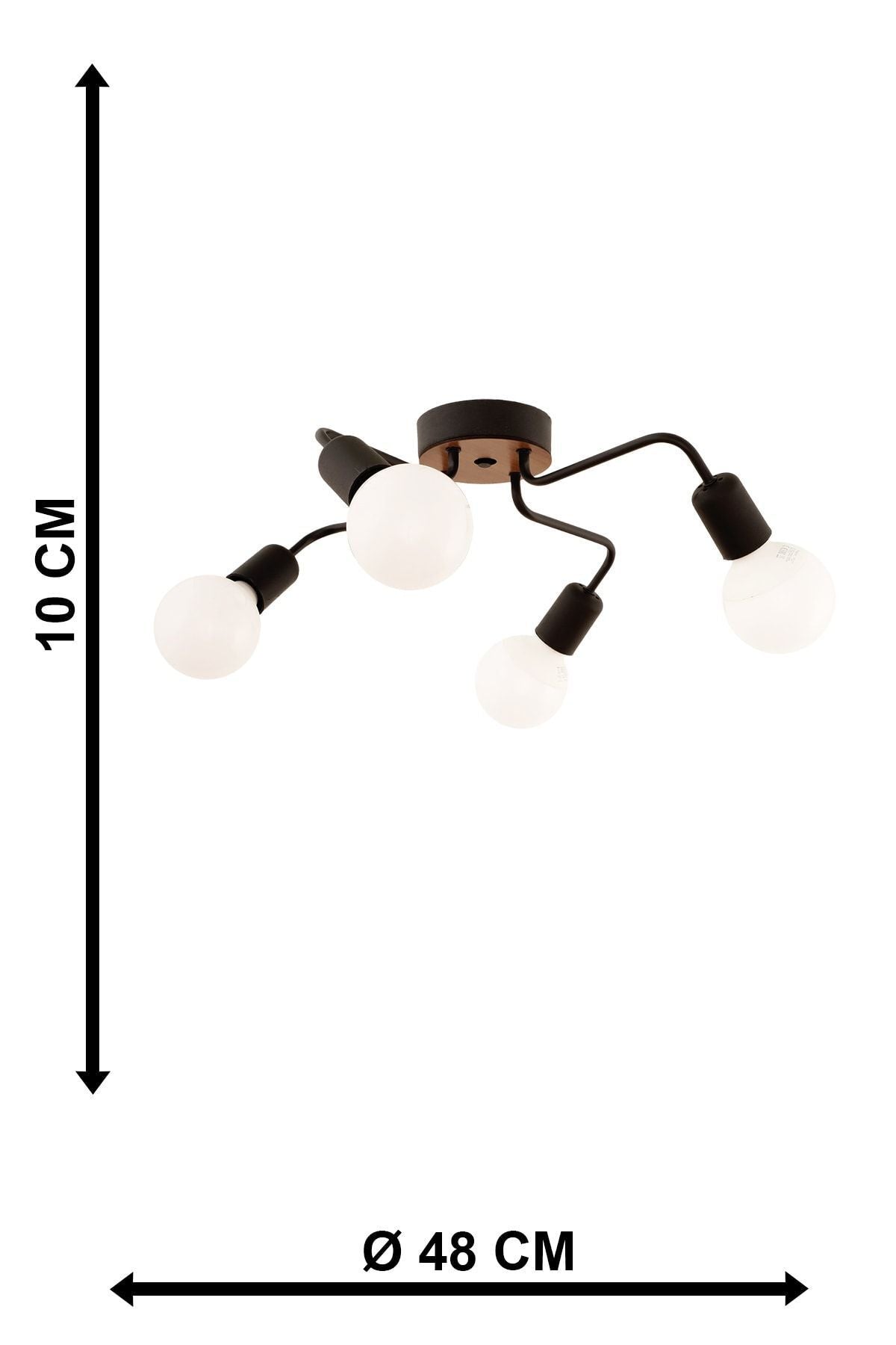 Begüsa Ahtapot 4-Lü Modern Black Chandelier 3