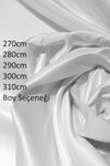 NEMARIK White Satin Curtain with Width and Length Options 1