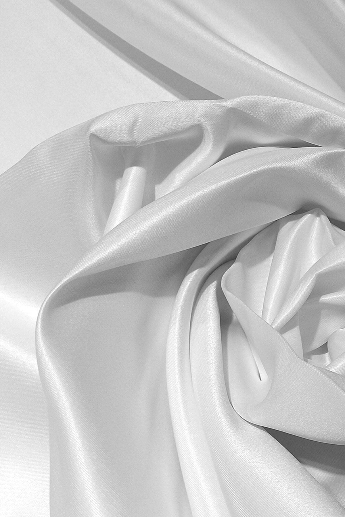 NEMARIK White Satin Curtain with Width and Length Options 2