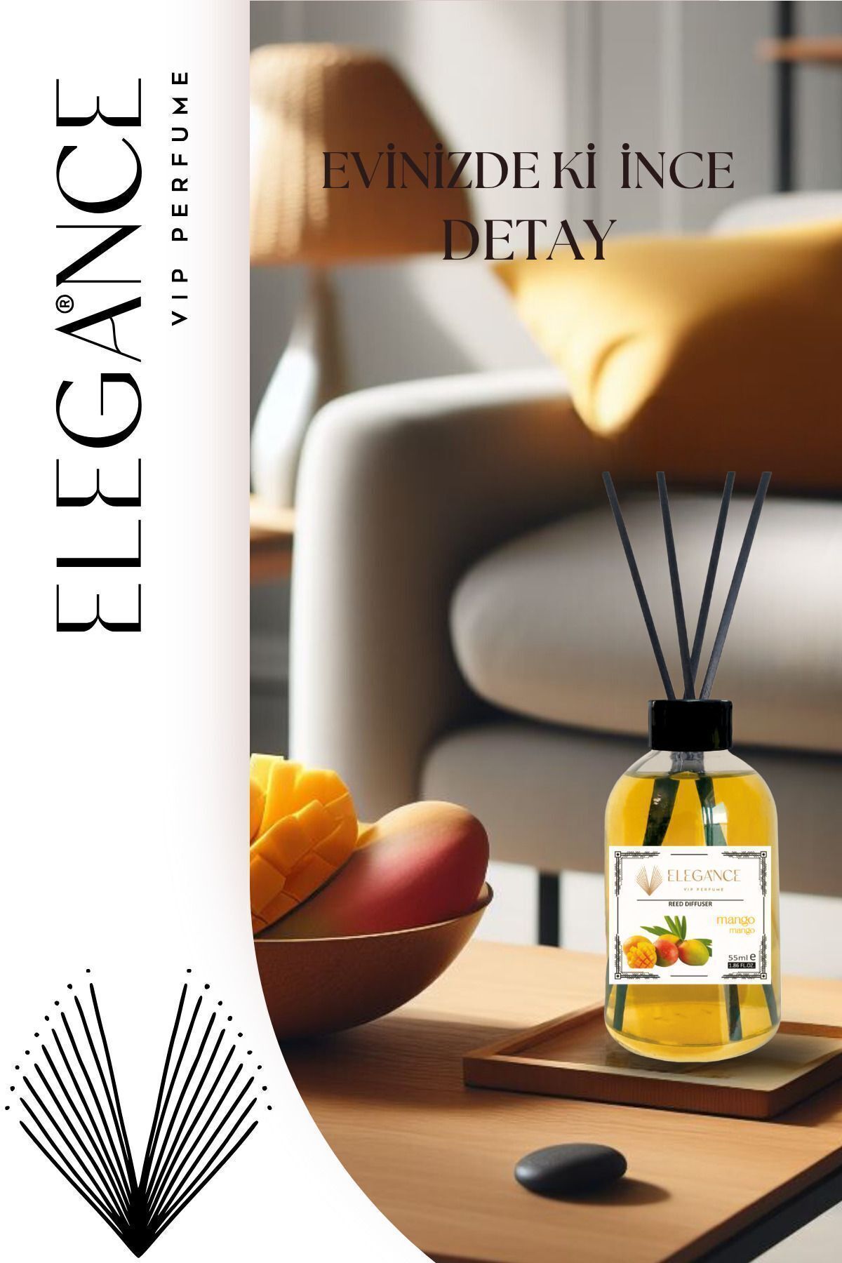 Elegance Vip Perfume Special Price - Mango Reed Diffuser Bamboo Stick Room Fragrance (55 Ml) 8