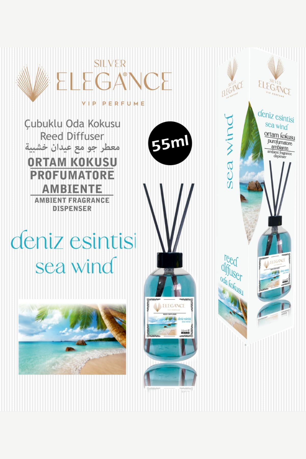 Elegance Vip Perfume Special Price - Sea Breeze Reed Diffuser Bamboo Stick Room Fragrance (55 ML) 1