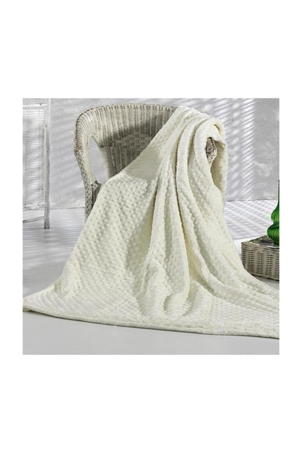 Merinos Double Pearl Bud Blanket - Bone 1