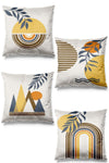 Pilloveland Double-Sided Printed Omega Patterned 4-Piece Suede Cushion Cover 1