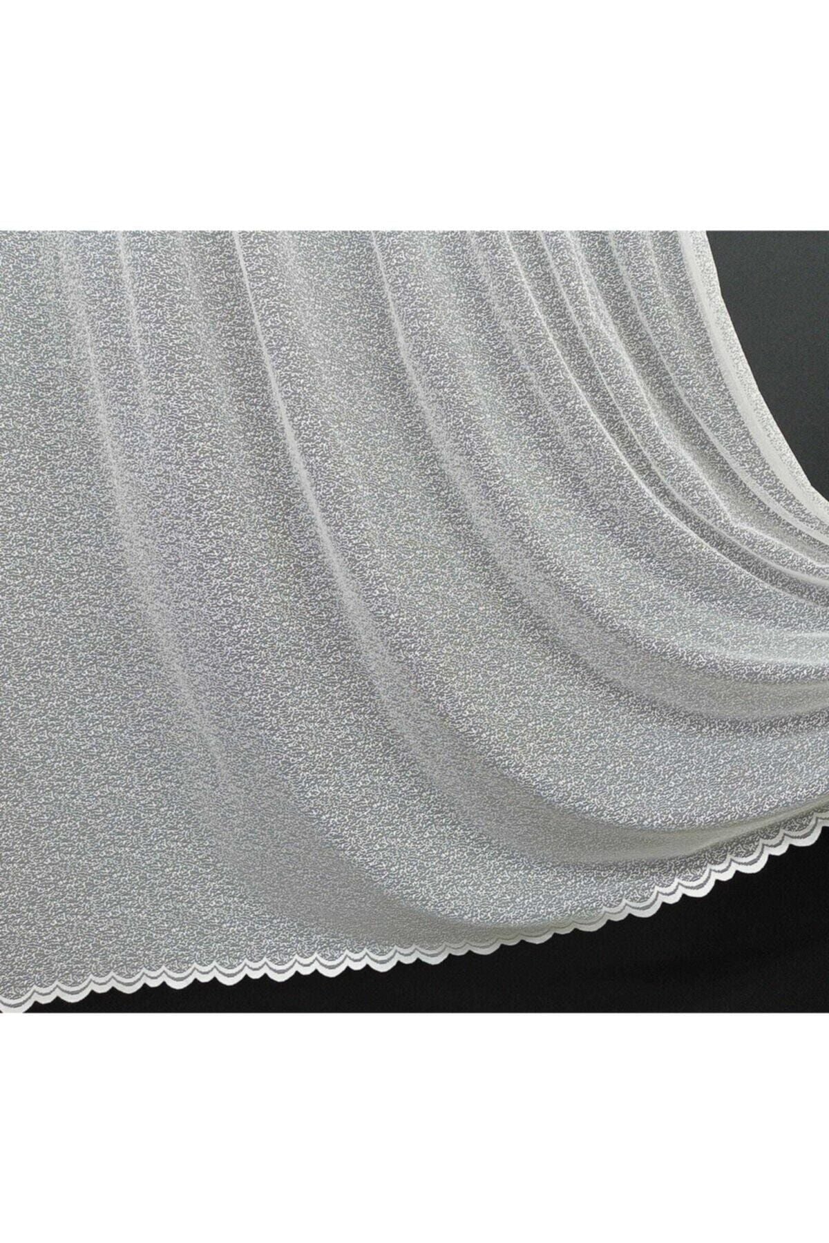 DNZEVGEREÇLERİ Frosted Pattern Knitted Sheer Curtain 1/2 Pleat 1