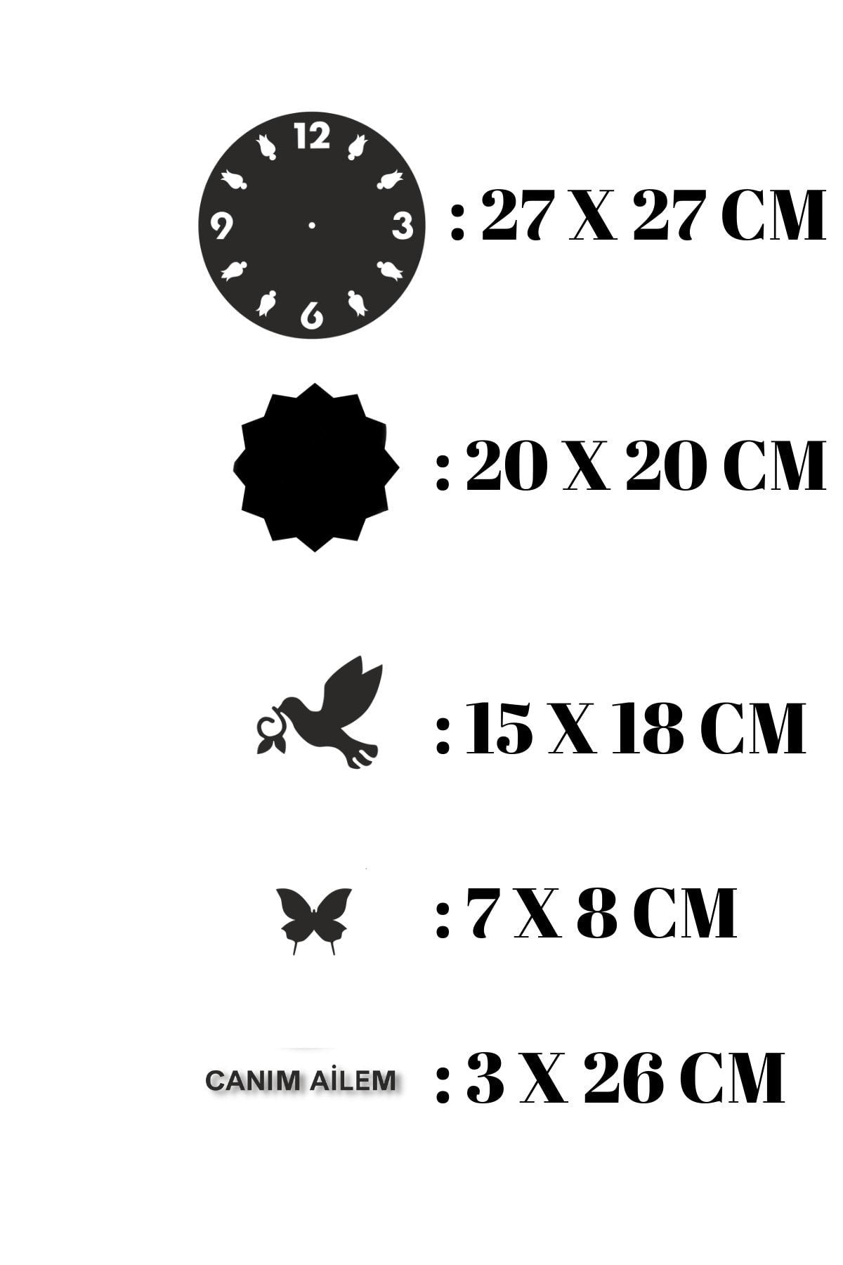 NT Handmade Black Wooden Bird Butterfly My Dear Family Wall Clock for Living Room Kitchen 55x90 Wall Decor 3