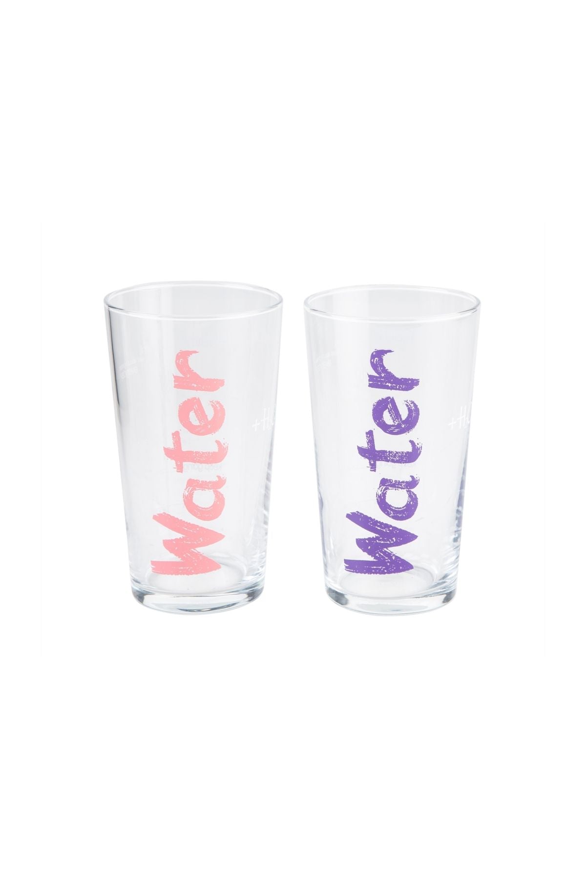 Mudo Home Water Glass 570 ml Set of 2 - Pink & Purple 1