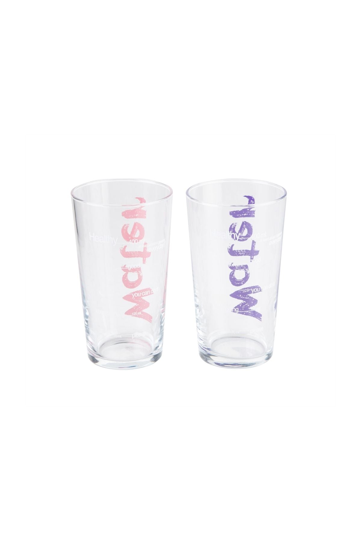 Mudo Home Water Glass 570 ml Set of 2 - Pink & Purple 2