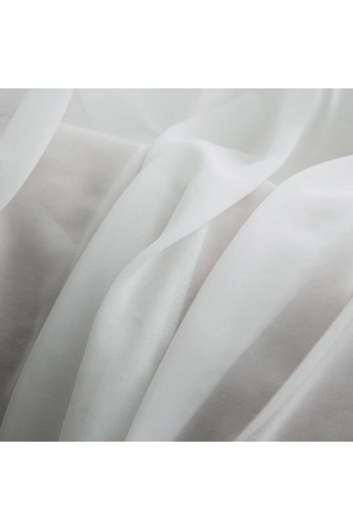 Belle Cose Pleated Plain Sheer Curtain White (1x2.5 Pleat) 2