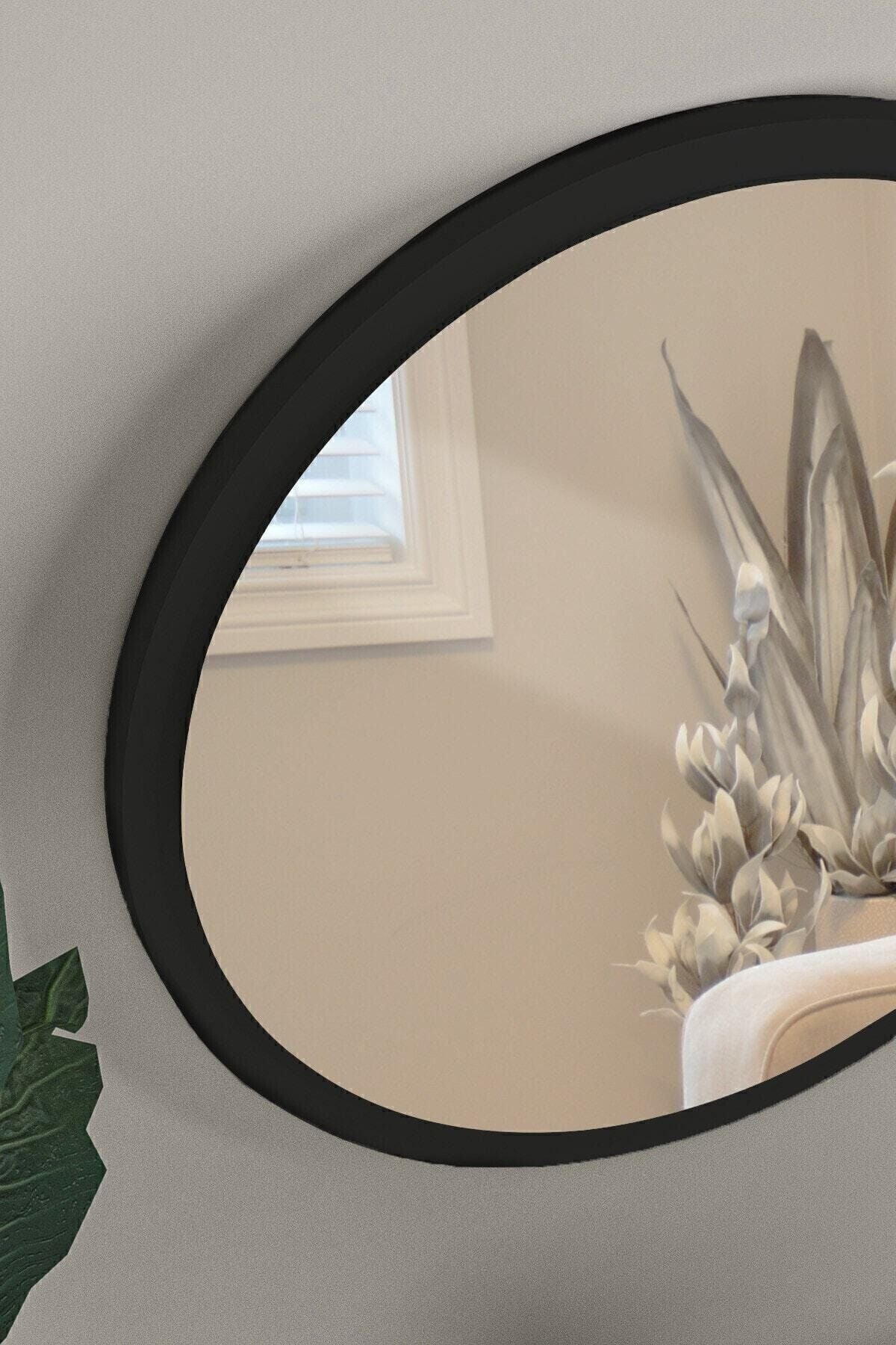 Woodstore Round Black Wall Living Room Office Mirror 60cm 3