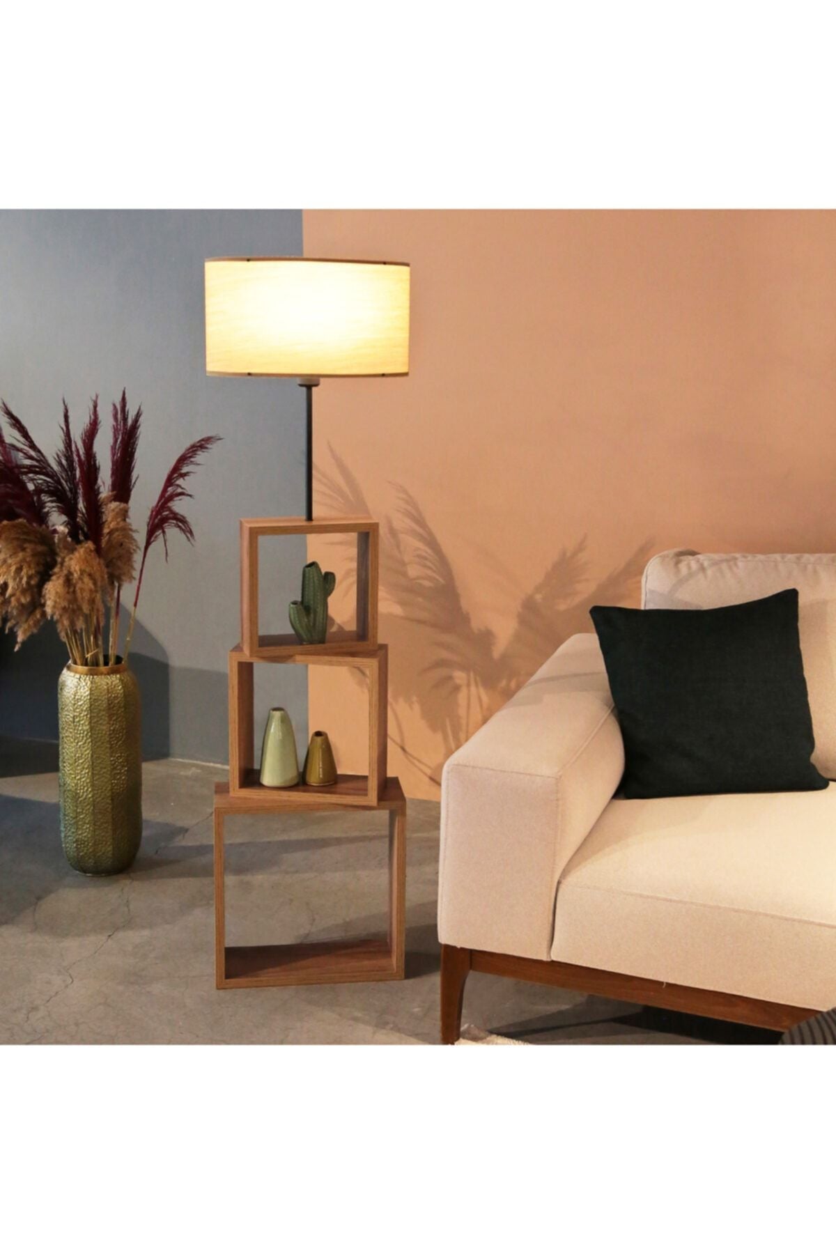 HOMING Fabric-Shaded Modern Shelf Floor Lamp Ayd-2902 1